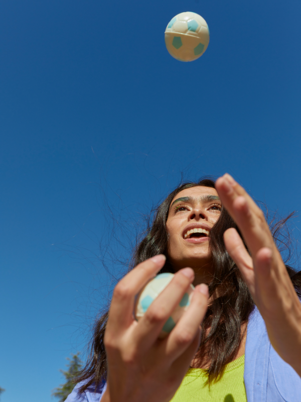 Girl ball toss